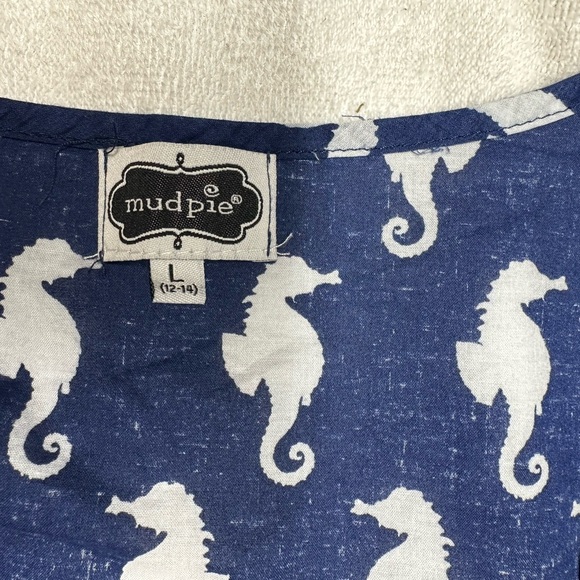 Mud Pie Navy and White Seahorse Swim Coverup - Picture 2 of 13